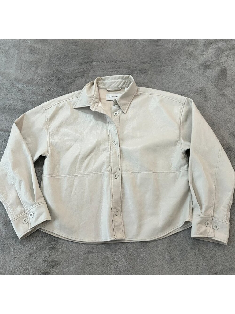 Babaton Aritzia Pelli Hip Shirt Jacket Shacket Faux Leather MEDIUM